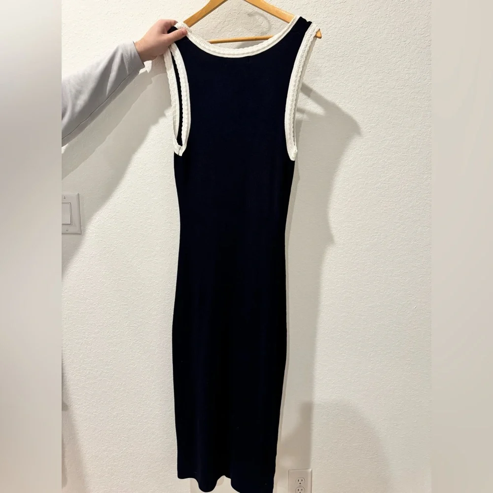 Caroline Constas Navy & White Knit dress - Picture 4 of 6